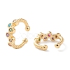 Brass Micro Pave Cubic Zirconia Cuff Earrings EJEW-H109-03G-3