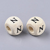 Printed Natural Wood Beads X-WOOD-T026-001N-2