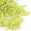 AB Color Plated Glass Bugle Beads SEED-R011-164-1