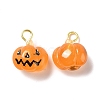 Halloween Pumpkin Opaque Resin Charms RESI-B010-02-2