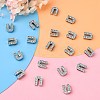 Alloy Initial Slide Charms with Grade A Rhinestones ALRI-R032-U-FF-4
