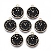 Light Gold Plated Alloy Double Side Enamel Pendants ENAM-Q033-11B-A-RS-1