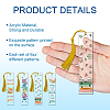 4 Patterns Rectangle Waterproof Acrylic Bookmarks Set DIY-GL0004-50B-4