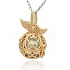Golden Tone Brass Hollow Round Cage Pendants KK-J237-05G-2