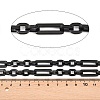 201 Stainless Steel Oval with Rectangle Link Chains CHS-F024-01B-EB-2
