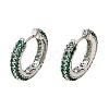 Brass Micro Pave Cubic Zirconia Hoop Earrings KK-CBA8324-24P-01-4