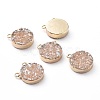 Electroplate Natural Druzy Agate Charms G-L553-52-1