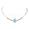 3 PCS Bear Shape Acrylic Beaded Necklaces NJEW-JN04632-4