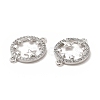 Brass Micro Pave Cubic Zirconia Links KK-E068-VB355-3