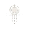 Hollow Alloy Pendants Cabochons Settings PALLOY-TAC0127-03S-1