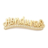 Brass Clear Cubic Zirconia Word Honduras Connector Charms KK-K293-40G-02-1