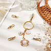 6Pcs Brass Keychain Clasp Findings KK-BBC0018-03-3