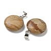 Natural Picture Jasper Pendants G-B127-14P-05-2