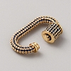 Brass Micro Pave Cubic Zirconia Screw Carabiner Lock Charms FIND-WH0420-114A-2