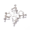 Rack Plated Brass Screw Clip-on Earring Findings X-KK-P169-04S-1