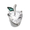 Brass Pave Clear Cubic Zirconia Charms KK-Q048-21P-1