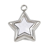 304 Stainless Steel Pave Synthetic Shell Pendants STAS-P402-03B-P-2