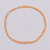 Bohemian Style Rainbow Glass & Brass Beaded Handmade Fashion Women's Bracelet QD2599-4-1