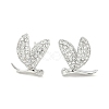 Rack Plating Brass Micro Pave Clear Cubic Zirconia Stud Earrings EJEW-M260-17P-1