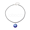 3Pcs 3 Size Lampwork Evil Eye Pendant Necklaces Set with Waxed Cords for Women NJEW-JN03954-4