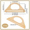 D-shape Wooden Bag Handles FIND-WH0135-77A-2