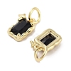 Brass Micro Pave Cubic Zirconia Charms KK-C051-10G-01-2