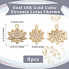 Beebeecraft 8Pcs Brass Micro Pave Cubic Zirconia Charms ZIRC-BBC0002-01-2