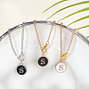 Flat Round with Letter Alloy Enamel Wine Glass Charms AJEW-AB00184-19-4