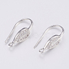 Brass Micro Pave Cubic Zirconia Earring Hooks ZIRC-K075-38P-2