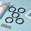 Natural Lava Rock & Dyed Agate Beaded Stretch Bracelets BJEW-JB09178-2