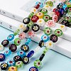 Flat Round Handmade Millefiori Glass Beads LK-R004-53-5