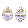 Faceted Transparent Glass Pendants GLAA-T020-18D-2