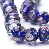 Handmade Gold Sand Lampwork Beads Strands LAMP-R141-10mm-01-2