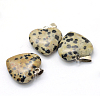 Heart Natural Dalmatian Jasper Pendants X-G-Q438-04-2