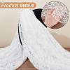 Flower Pattern Nylon Lace Fabric OCOR-WH0092-20A-3