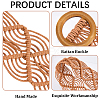 Cloth Woven Rhombus with Wood Chain Belts for Women AJEW-WH20019-125A-6