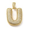 Brass Micro Pave Cubic Zirconia Pendants KK-E061-03G-21-1