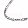 Anti-Tarnish Rhodium Plated 925 Sterling Silver Wheat Chains Necklace for Women STER-I021-02A-P-2