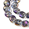 Electroplate Glass Beads Strands EGLA-N012-07W-3