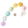 Flat Round Natural Capiz Shell Hanging Suncatchers HJEW-JM04659-3