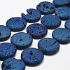 Electroplated Natural Druzy Geode Crystal Beads Strands G-N0251-30mm-04-1