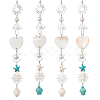 4Pcs Synthetic Turquoise Starfish Turtle Beads Hanging Suncatchers HJEW-CN0001-39-1