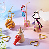 5Pcs Zinc Alloy Spring Gate Rings FIND-TA0009-73G-7