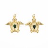 Brass Micro Pave Clear & Green Cubic Zirconia Pendants ZIRC-S067-245-1