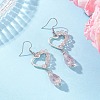 Heart with Teardrop Electroplate Glass Dangle Earrings for Women EJEW-JE06803-01-1