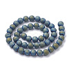 Electroplate Natural Druzy Geode Weathered Agate Beads Strands G-S284-6mm-03-2