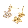 Rack Plating Flower Brass Stud Earrings EJEW-N055-44G-RS-2