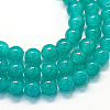 Baking Paint Imitation Jade Glass Round Bead Strands X1-DGLA-Q021-8mm-07-1