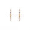 Brass Micro Pave Clear Cubic Zirconia Stud Earring Findings KK-S364-128-1