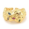 Brass Micro Pave Cubic Zirconia Cuff Rings for Women RJEW-S392-10G-2